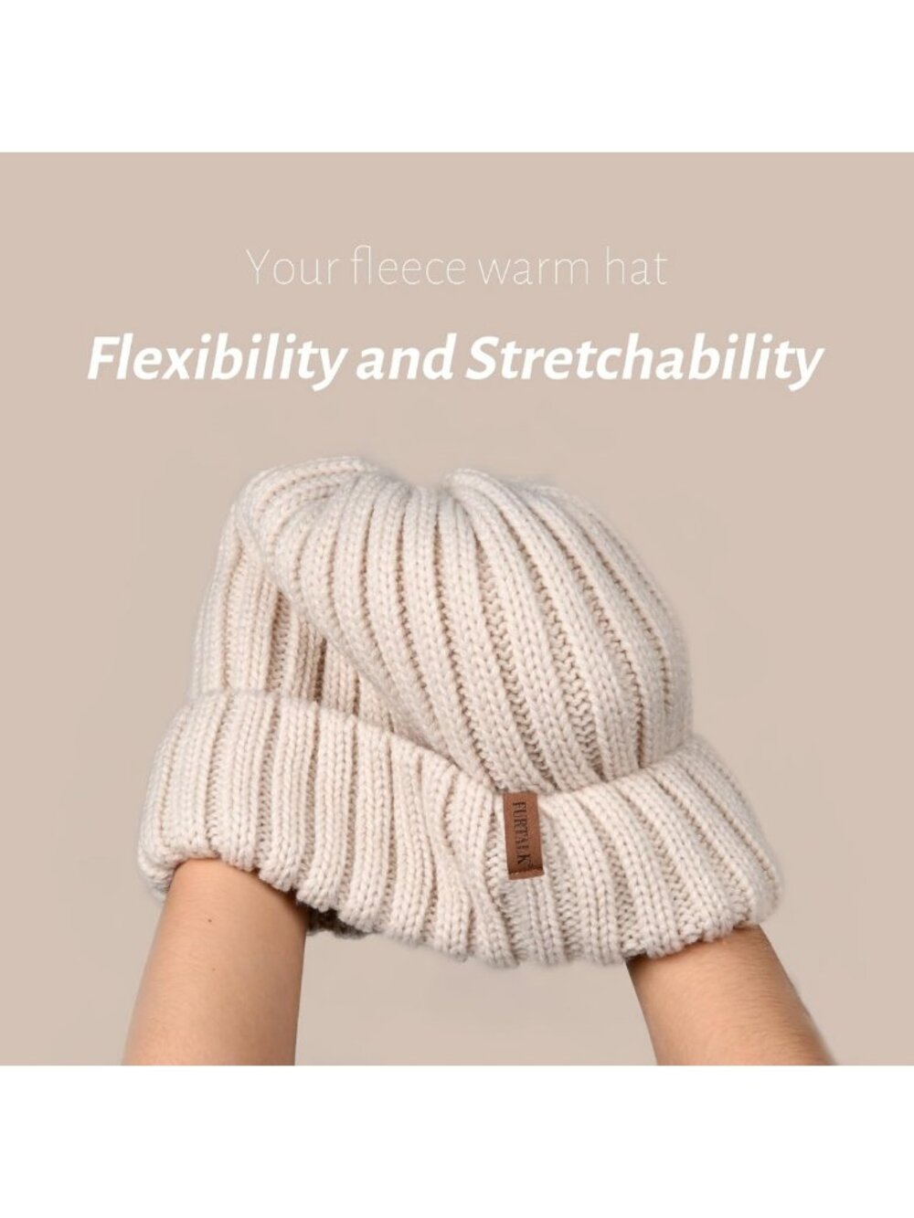 Cozy Fleece Lined Knit Beanie for Women | Chunky Winter Snow Hat Accessory - Picture 2 of 8
